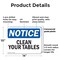 Signmission Clean Your Tables, 14 in W x Rectangle, Plastic OS-2PACK-NS-P-1014-L-10642 - alternate 8